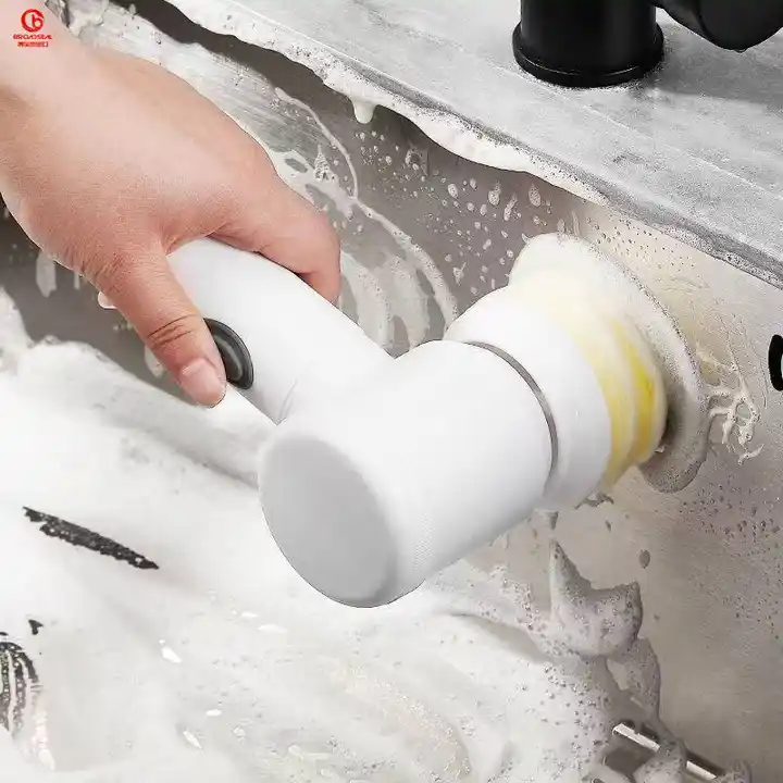 Elektrische Reinigungsbürste mit USB-Aufladung 3 austauschbare Bürstenköpfe, inklusive USB-Kabel Für Küche und Badezimmer
